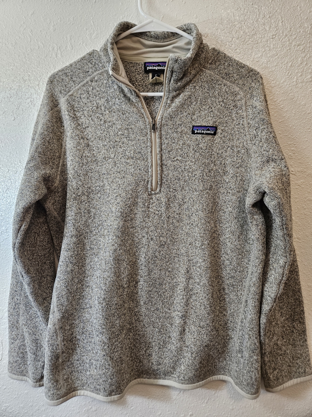 Patagonia Women's Better Sweater 1/4 Zip Light Brown Half-Zip Pullover Fleece XL